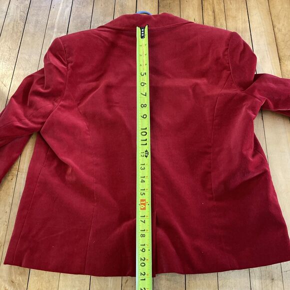 Studio Works Womens Petite Medium  Red Blazer Jacket Vintage One Button Career - Picture 15 of 15
